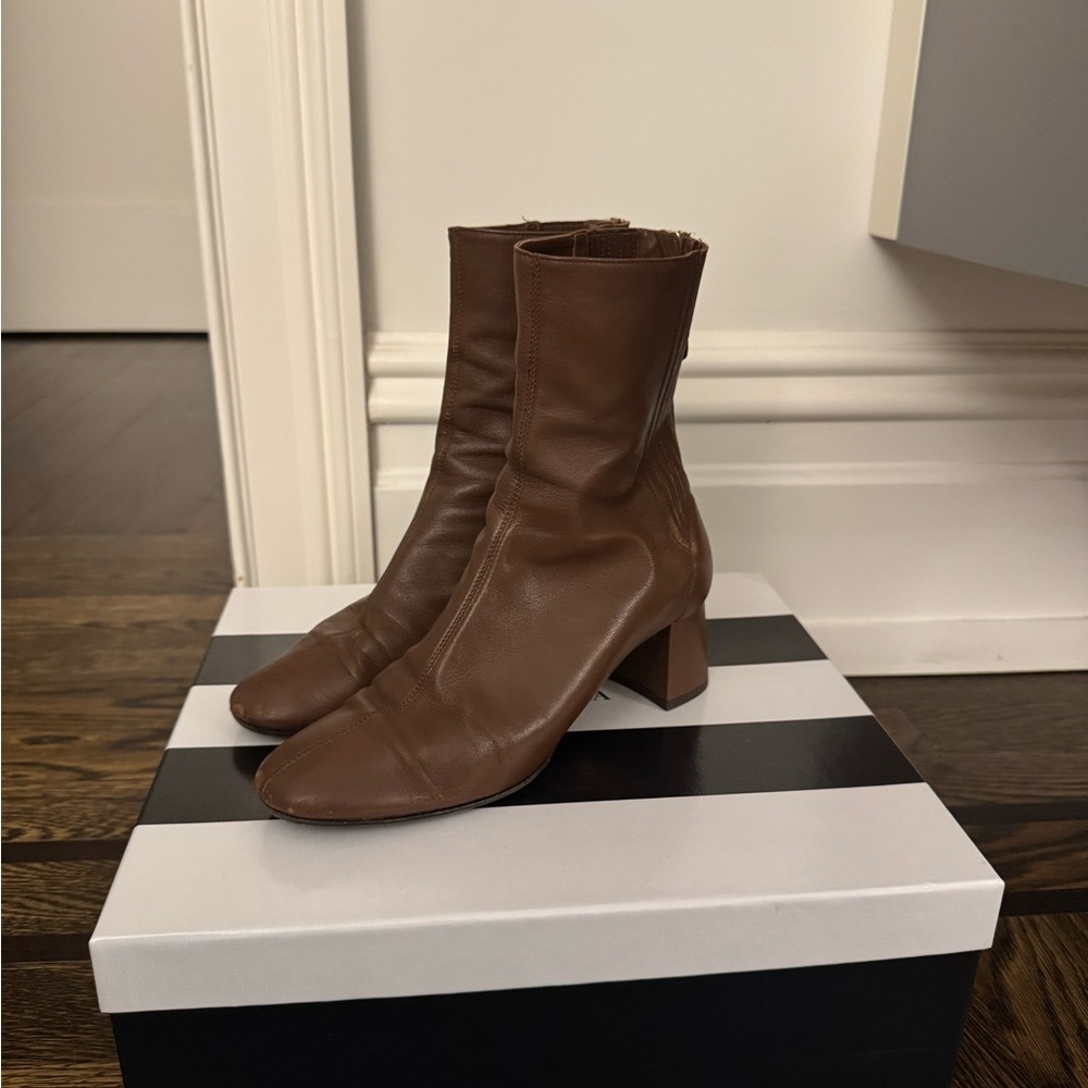 Aquazurra Brown Leather Ankle Boots